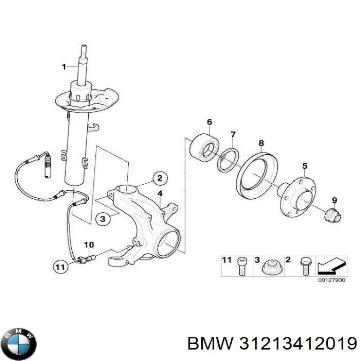 31213412019 BMW Czop (zwrotnica) przedni lewy