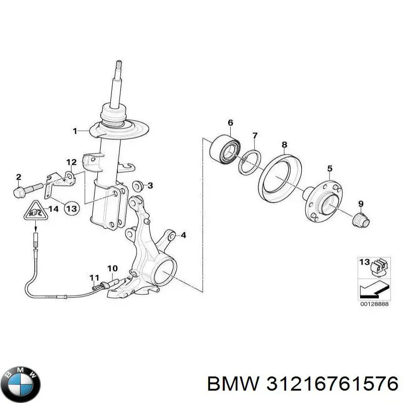 Do koszyka 31216761576 BMW Czop (zwrotnica) przedni prawy