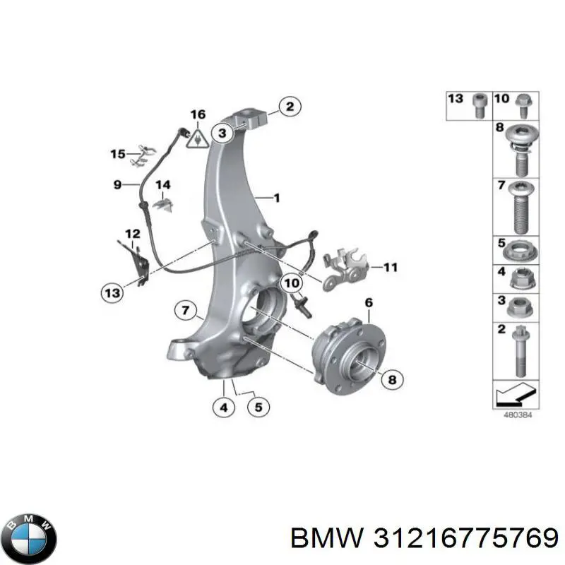 31216775769 BMW Czop (zwrotnica) przedni lewy