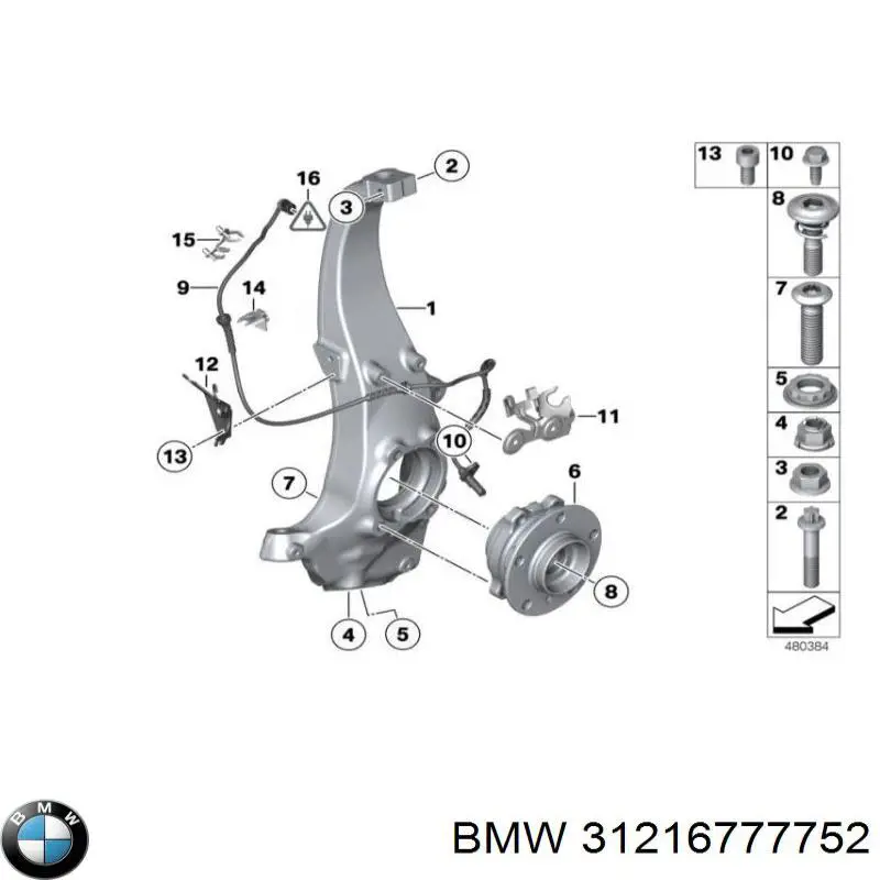 31216777752 BMW Czop (zwrotnica) przedni prawy