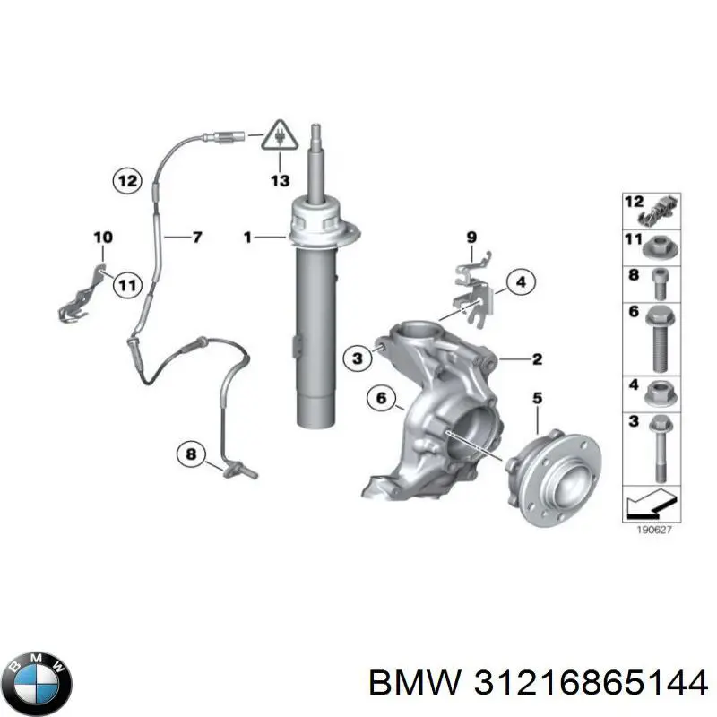 Do koszyka 31216784866 BMW Czop (zwrotnica) przedni prawy