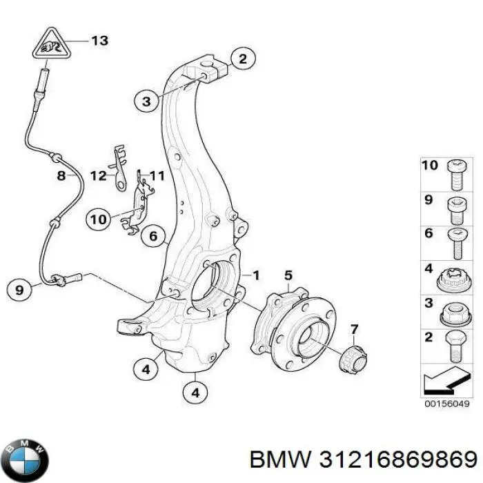 31216869869 BMW Czop (zwrotnica) przedni lewy