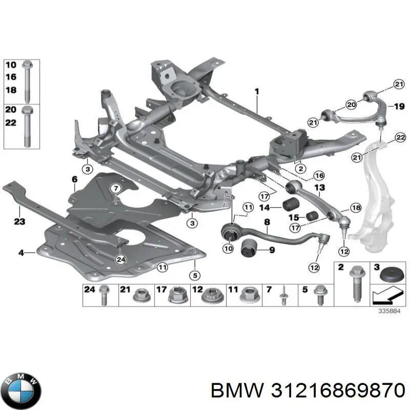 31216869870 BMW Czop (zwrotnica) przedni prawy