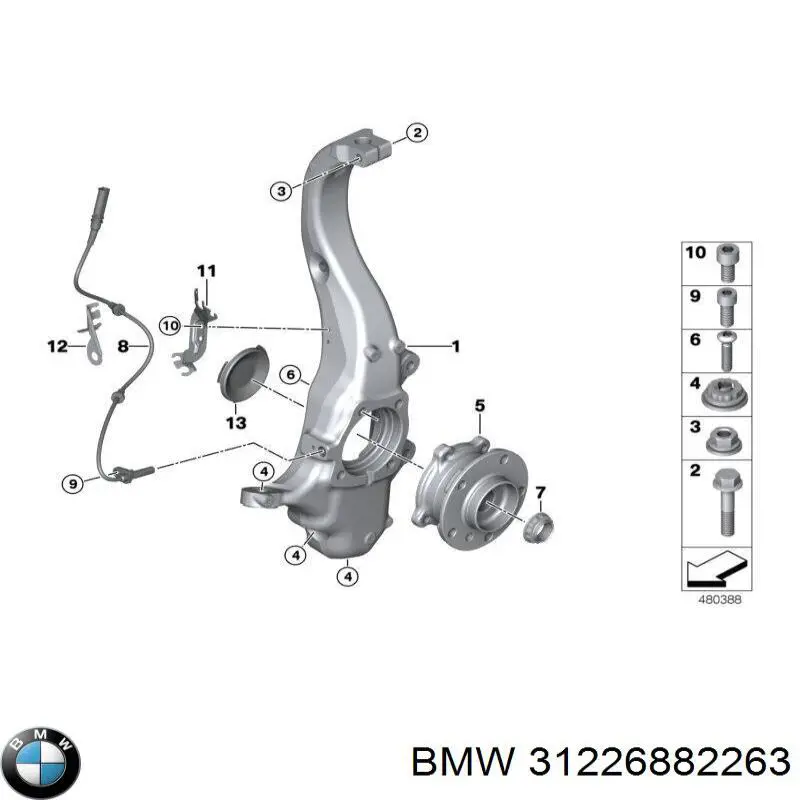 Piasta przednia BMW 31226882263 cena, od 88,36 USD
