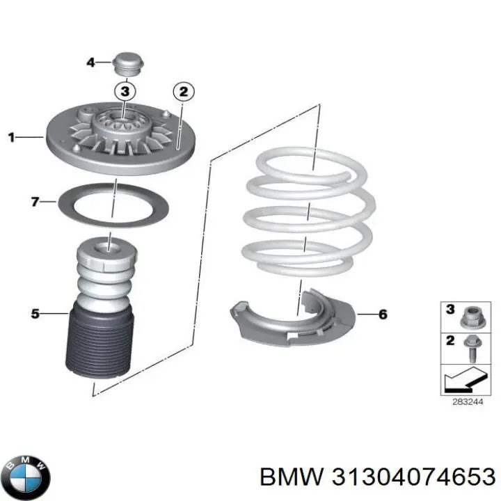 Do koszyka 31304074653 BMW Poduszka amortyzatora przedniego