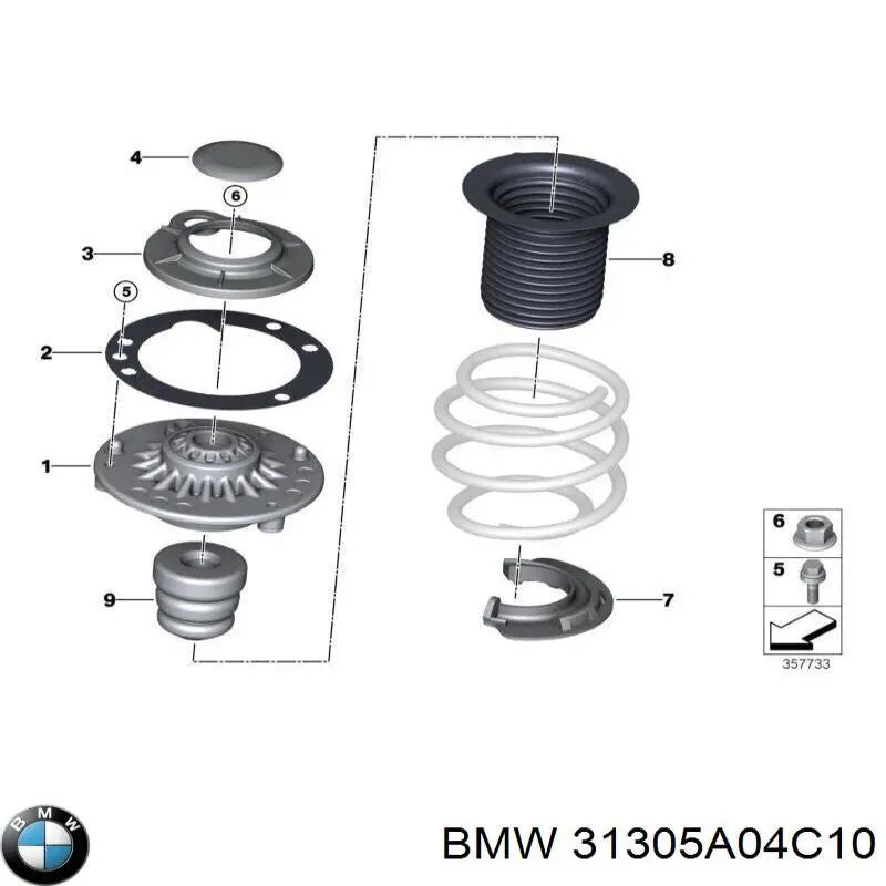 31305A04C10 BMW Poduszka amortyzatora przedniego