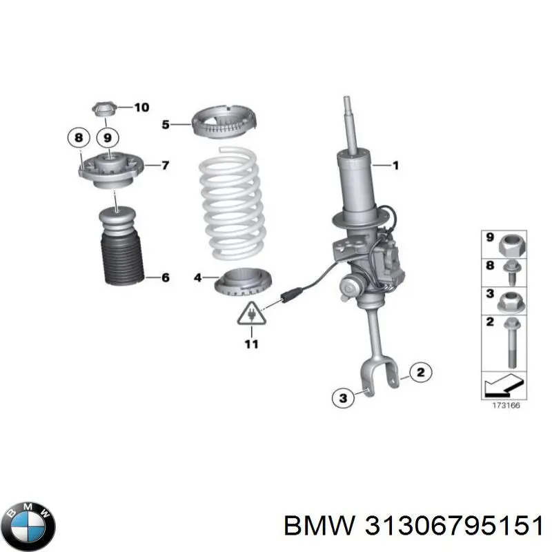 31306795151 BMW Śruba mocowania amortyzatora przedniego