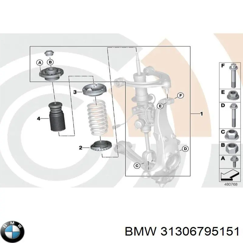Śruba mocowania amortyzatora przedniego BMW 31306795151 cena, od 5,49 USD