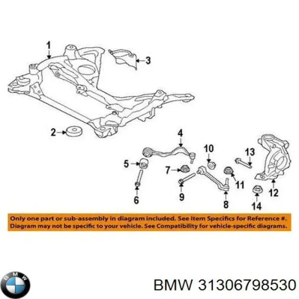 31306798530 BMW Śruba mocowania wahacza przedniego
