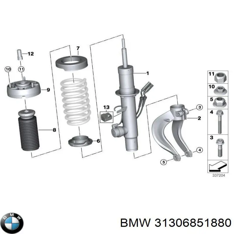 31306851880 BMW Poduszka amortyzatora przedniego