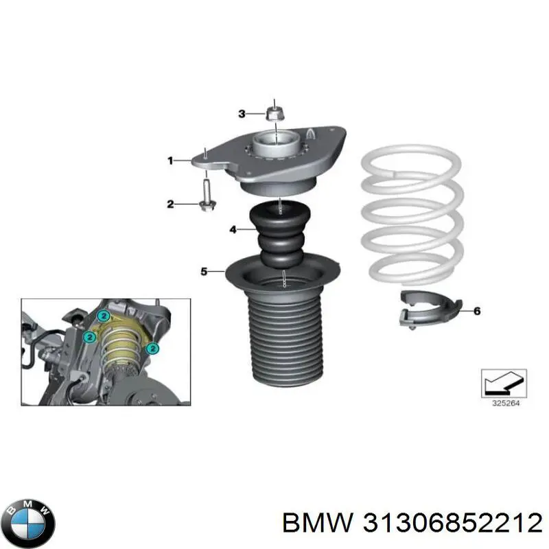 31306852212 BMW Poduszka amortyzatora przedniego