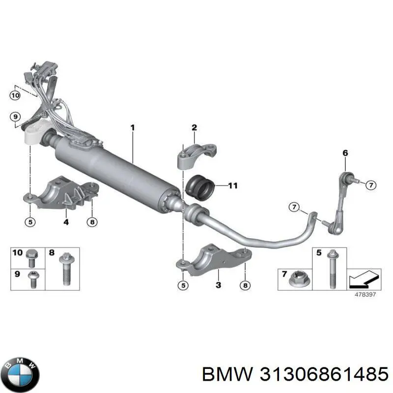 Łącznik stabilizatora przedniego BMW 31306861485 cena, od 24,62 USD