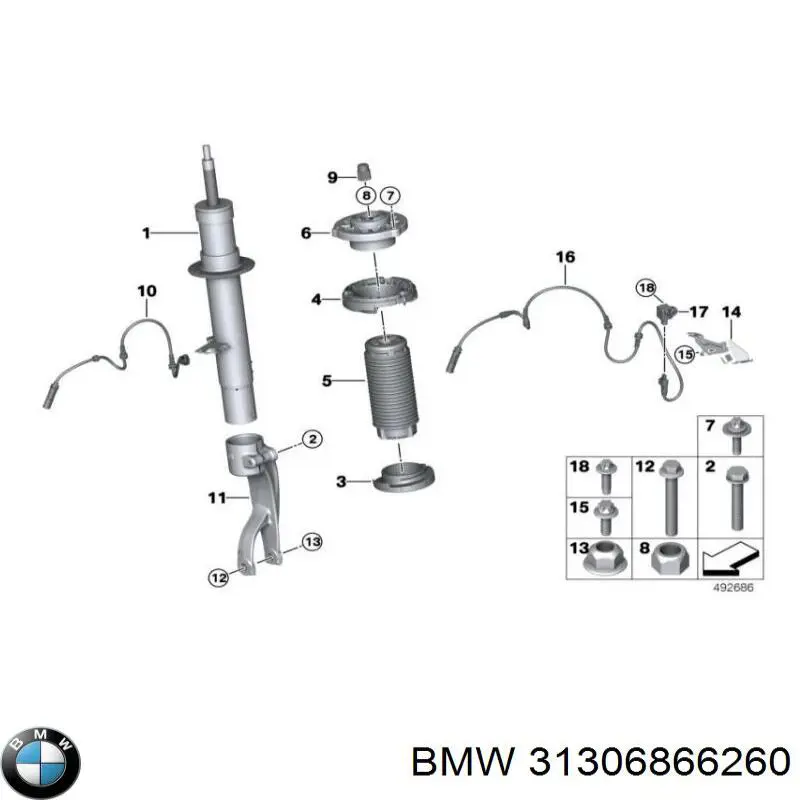 Poduszka amortyzatora przedniego do BMW X5  G05, F95
