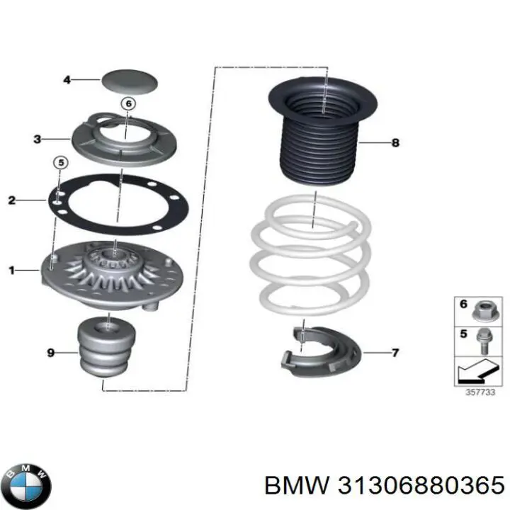 31306880365 BMW Poduszka amortyzatora przedniego