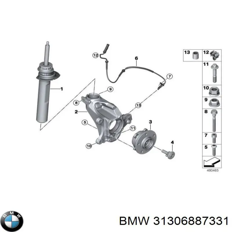 31306887331 BMW Amortyzator przedni lewy