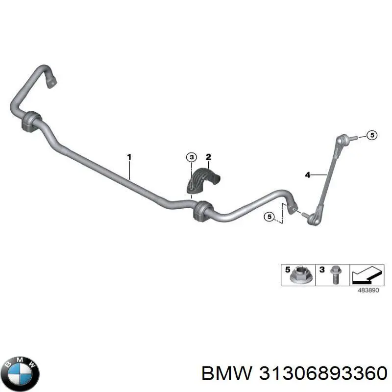 Łącznik stabilizatora przedniego prawy BMW 31306893360 cena, od 25,68 USD