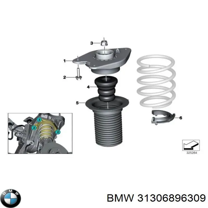 31306896309 BMW Poduszka amortyzatora przedniego