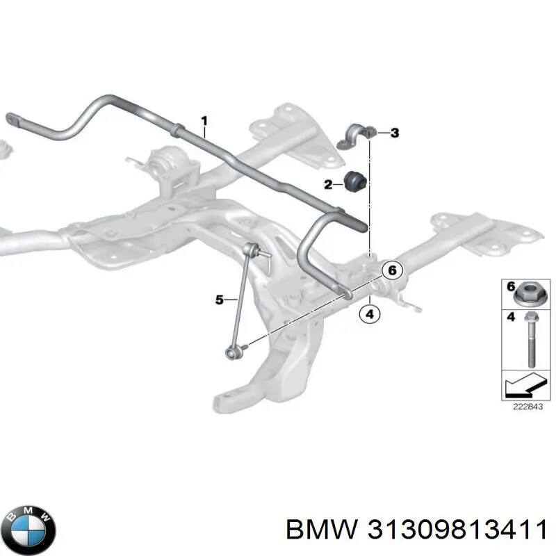 31309813411 BMW Tuleja stabilizatora przedniego