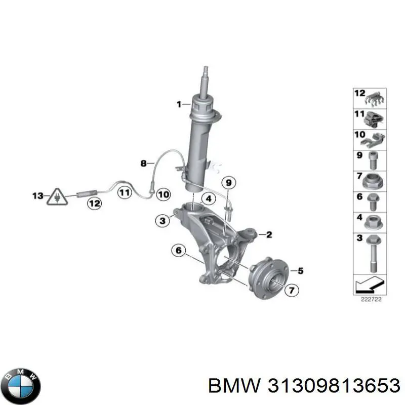 31309813653 BMW Amortyzator przedni lewy