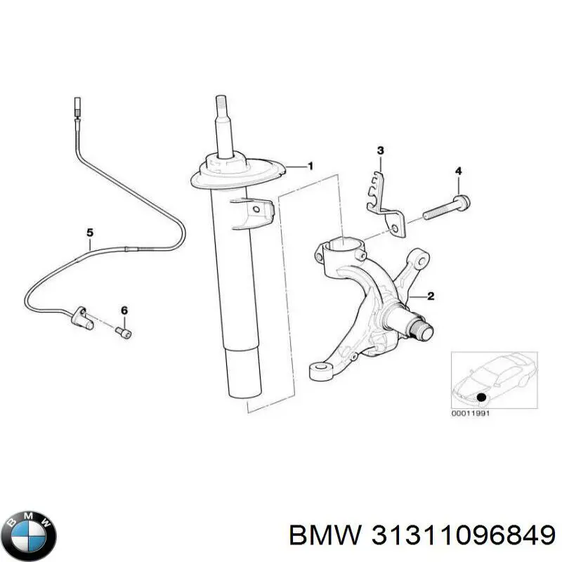 Do koszyka 31311096849 BMW Amortyzator przedni lewy