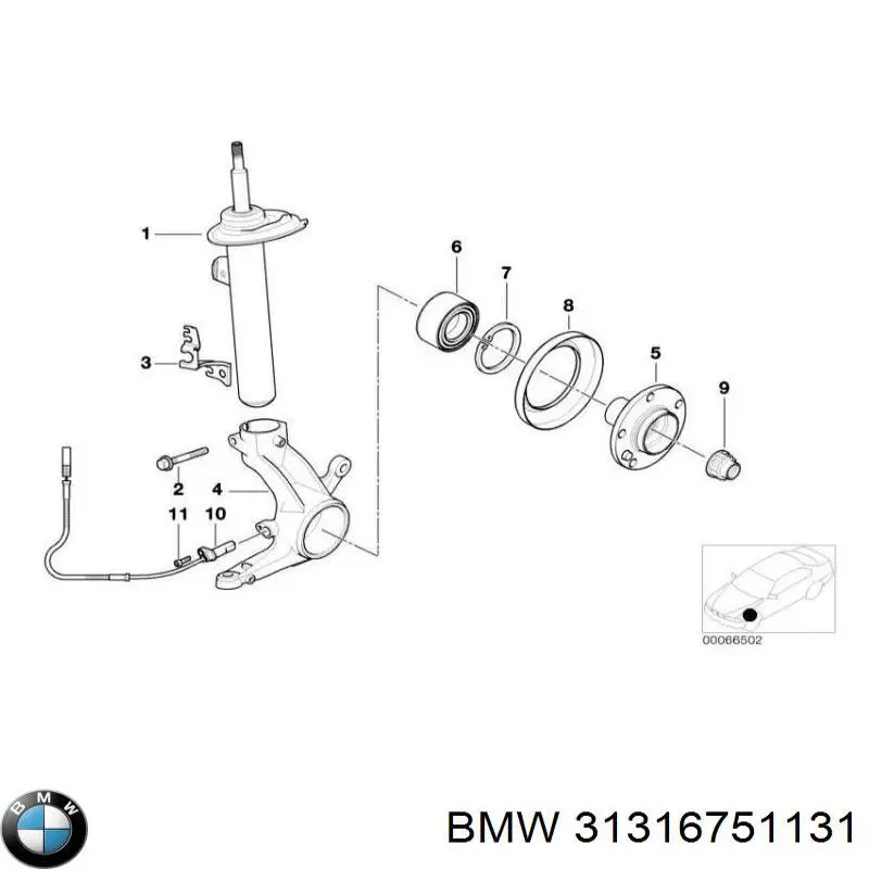 Do koszyka 31316751131 BMW Amortyzator przedni lewy