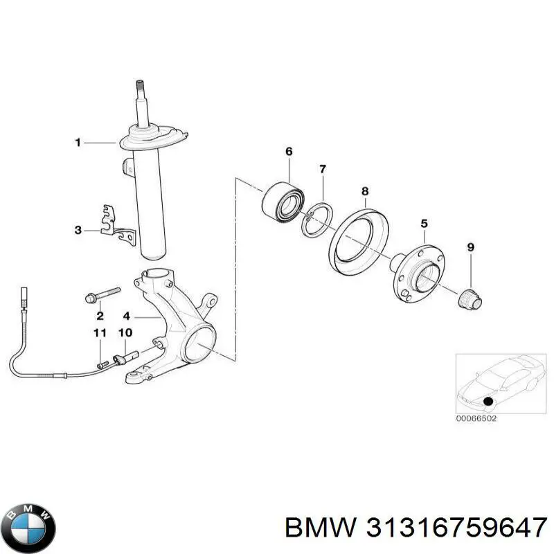 Do koszyka 31316759647 BMW Amortyzator przedni lewy
