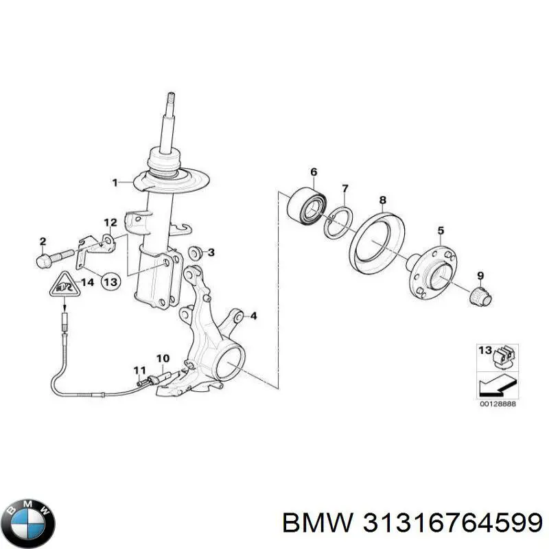 Do koszyka 31316764599 BMW Amortyzator przedni lewy