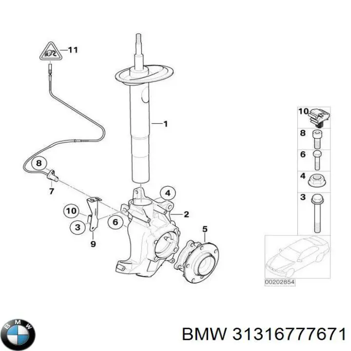 Do koszyka 31316777671 BMW Amortyzator przedni lewy