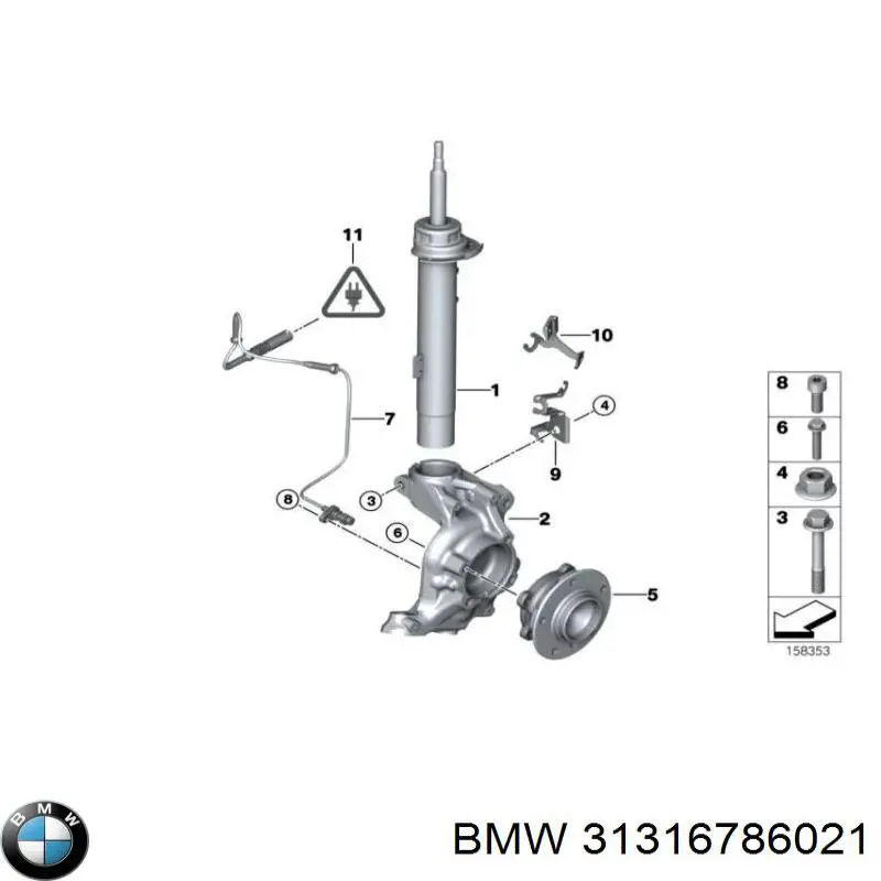 Do koszyka 31316786021 BMW Amortyzator przedni lewy