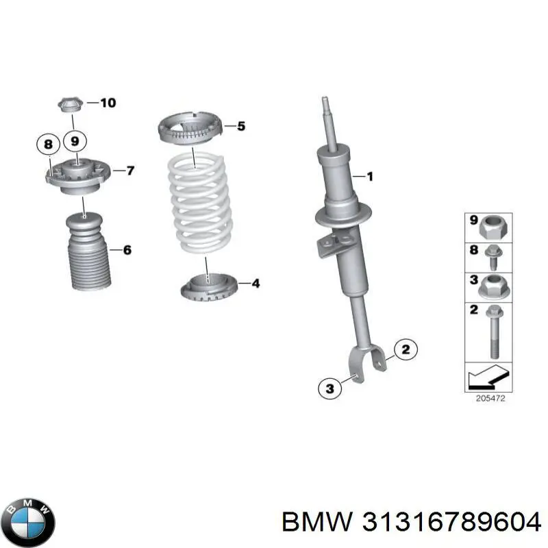 31316789604 BMW amortyzator przedni prawy