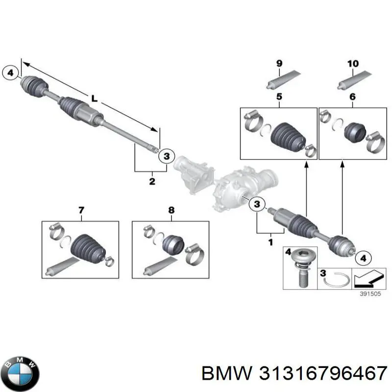 Amortyzator przedni lewy BMW 31316779983