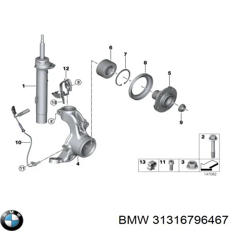 Do koszyka 31316779983 BMW Amortyzator przedni lewy
