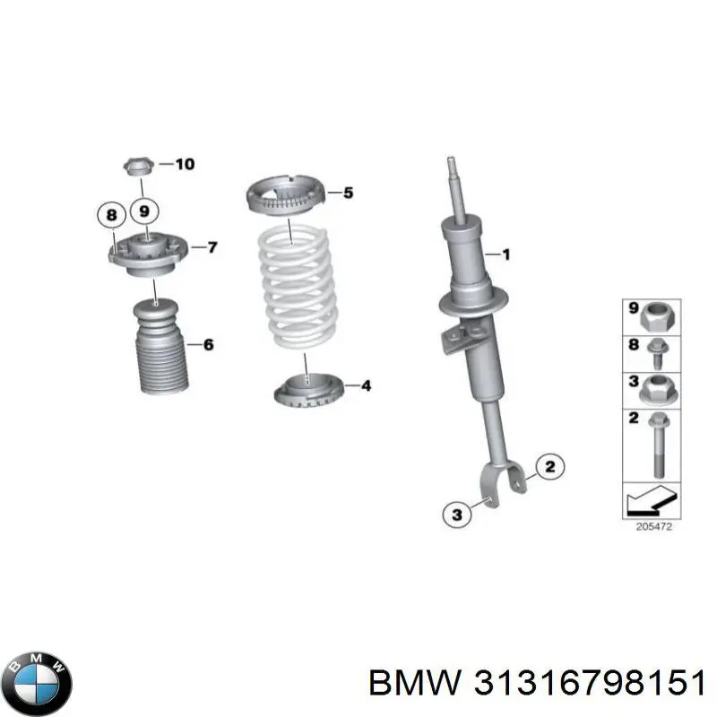 31316798151 BMW Amortyzator przedni lewy