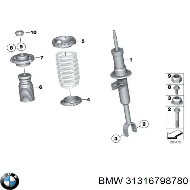 31316798780 BMW amortyzator przedni prawy