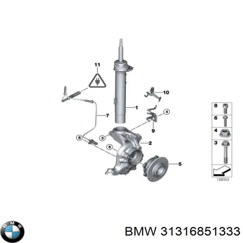 Do koszyka 31316851333 BMW Amortyzator przedni lewy