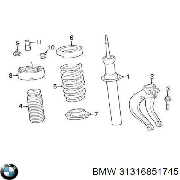 Amortyzator przedni BMW 31316851745 cena, od 62,70 USD