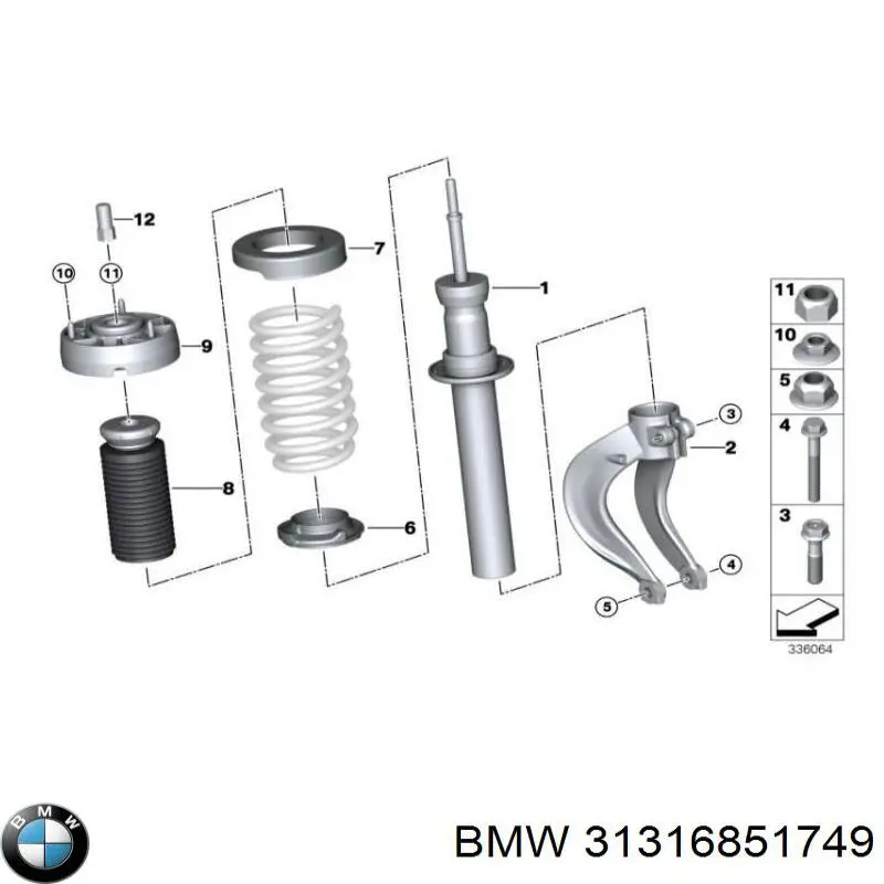 Amortyzator przedni BMW 31316851749 cena, od 47,33 USD