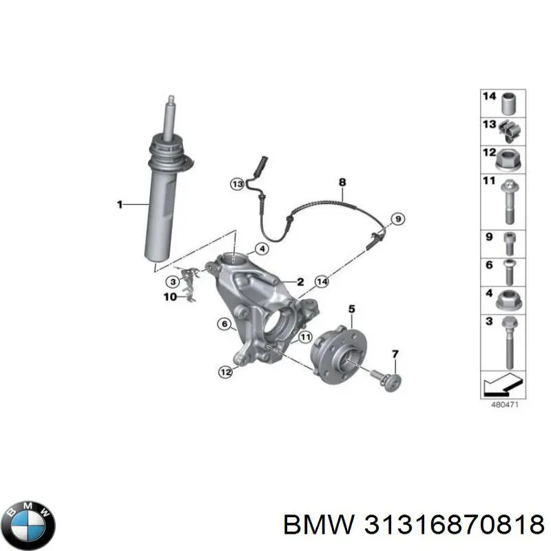 Do koszyka 31316852414 BMW Amortyzator przedni prawy
