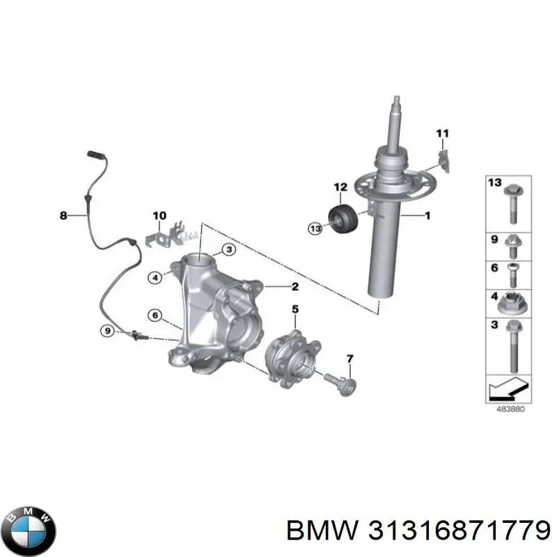 Amortyzator przedni lewy do BMW X4 (G02, F98)