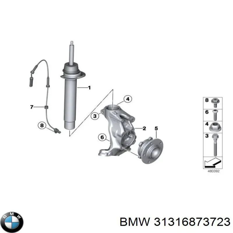 Amortyzator przedni BMW 31316873723 cena, od 61,74 USD