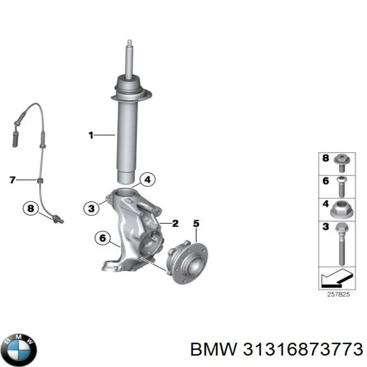 Amortyzator przedni BMW 31316873773 cena, od 63,03 USD