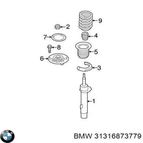 31316873779 BMW Amortyzator przedni lewy