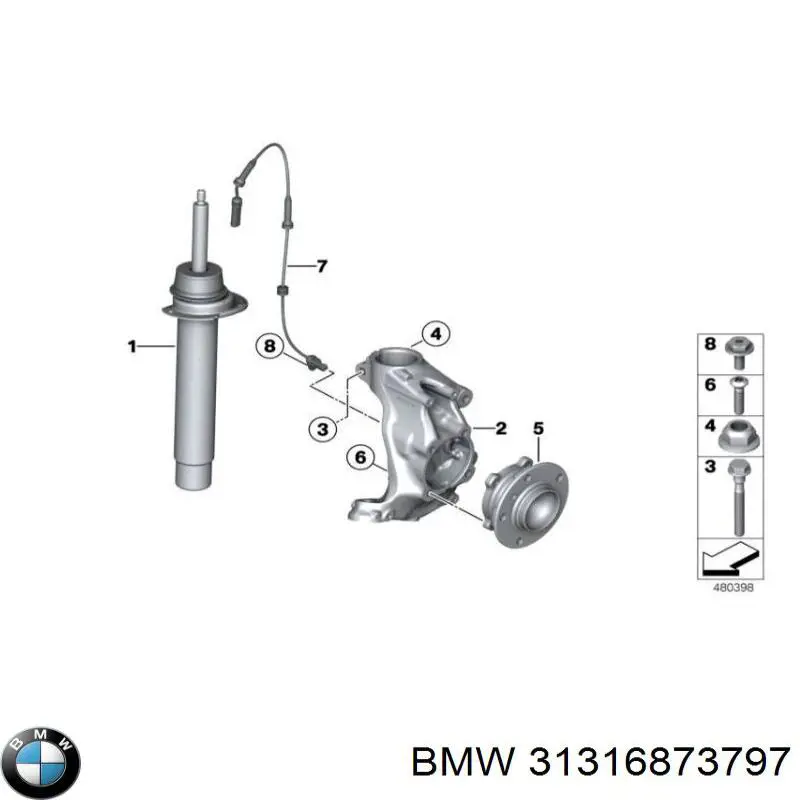 Amortyzator przedni BMW 31316873797 cena, od 63,03 USD