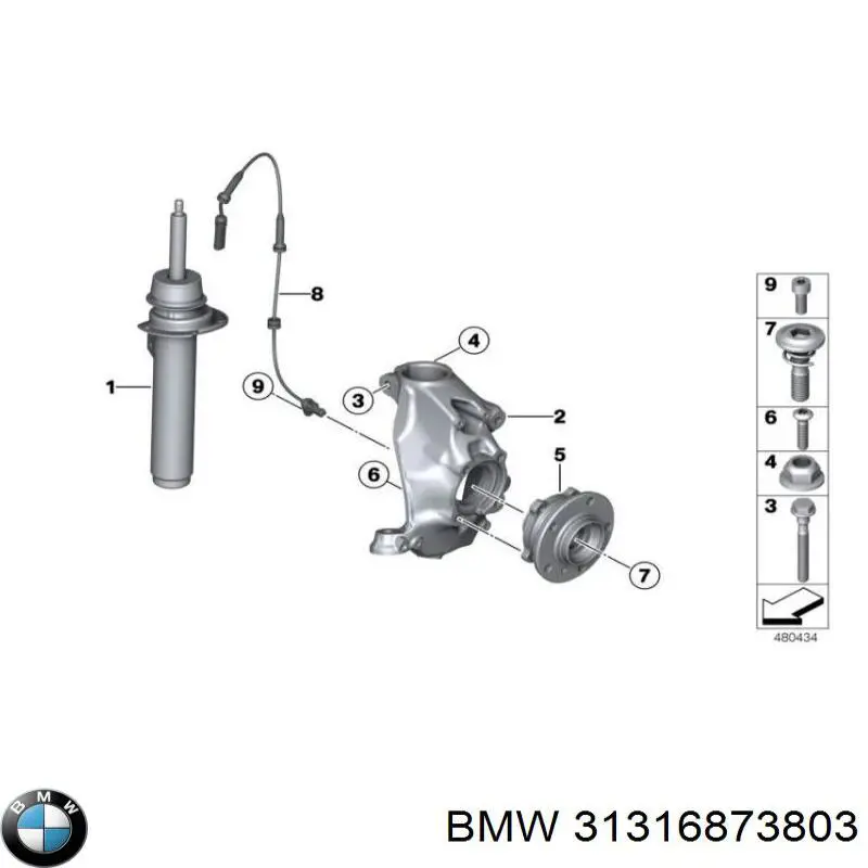 31316873803 BMW Amortyzator przedni lewy