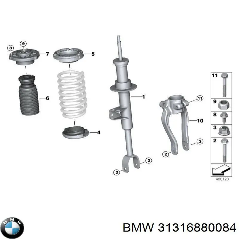 31316880084 BMW amortyzator przedni prawy