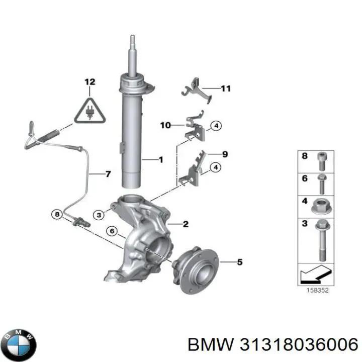 31318036006 BMW amortyzator przedni prawy