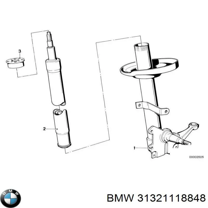 31321118848 BMW amortyzator przedni prawy