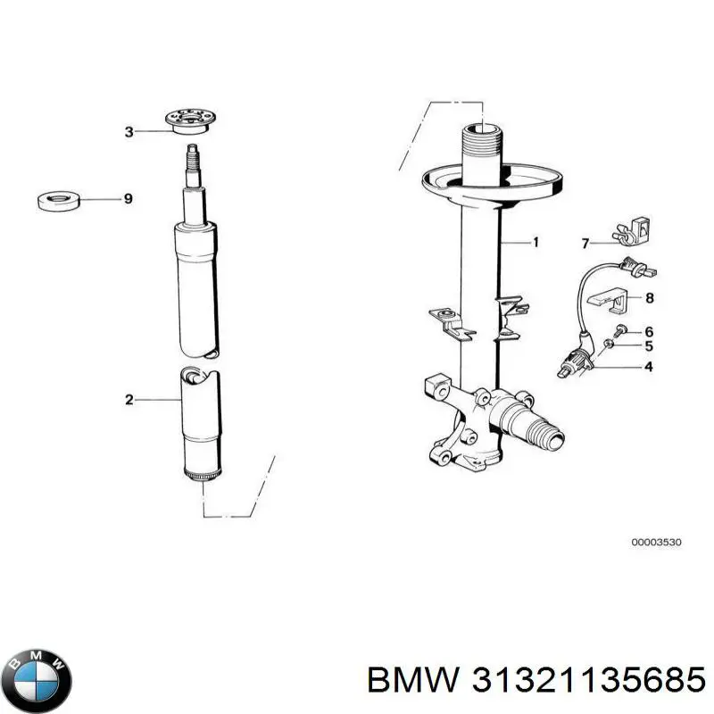 Do koszyka 31321135685 BMW Amortyzator przedni