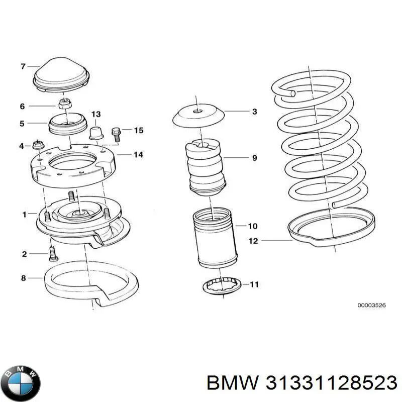 Do koszyka 31331128523 BMW Pierścień gumowy sprężyny przedniej górny