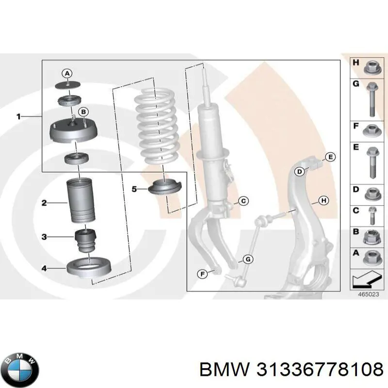 Poduszka amortyzatora tylnego BMW 31336778108 cena, od 19,01 USD